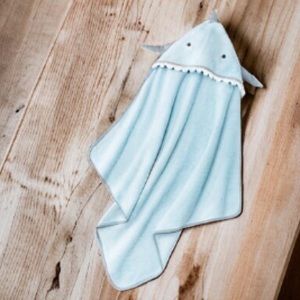 Cloud Island Blue Shark Hooded Bath Towel